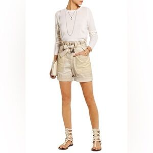 Isabel Marant Verna Stretch Cotton and Linen-Blend Shorts
